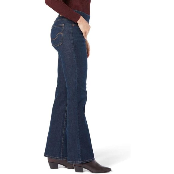 Women's Stretch Bootcut Jeans High Waist Slim Fit Tummy Control Denim 14 - Picture 2 of 6